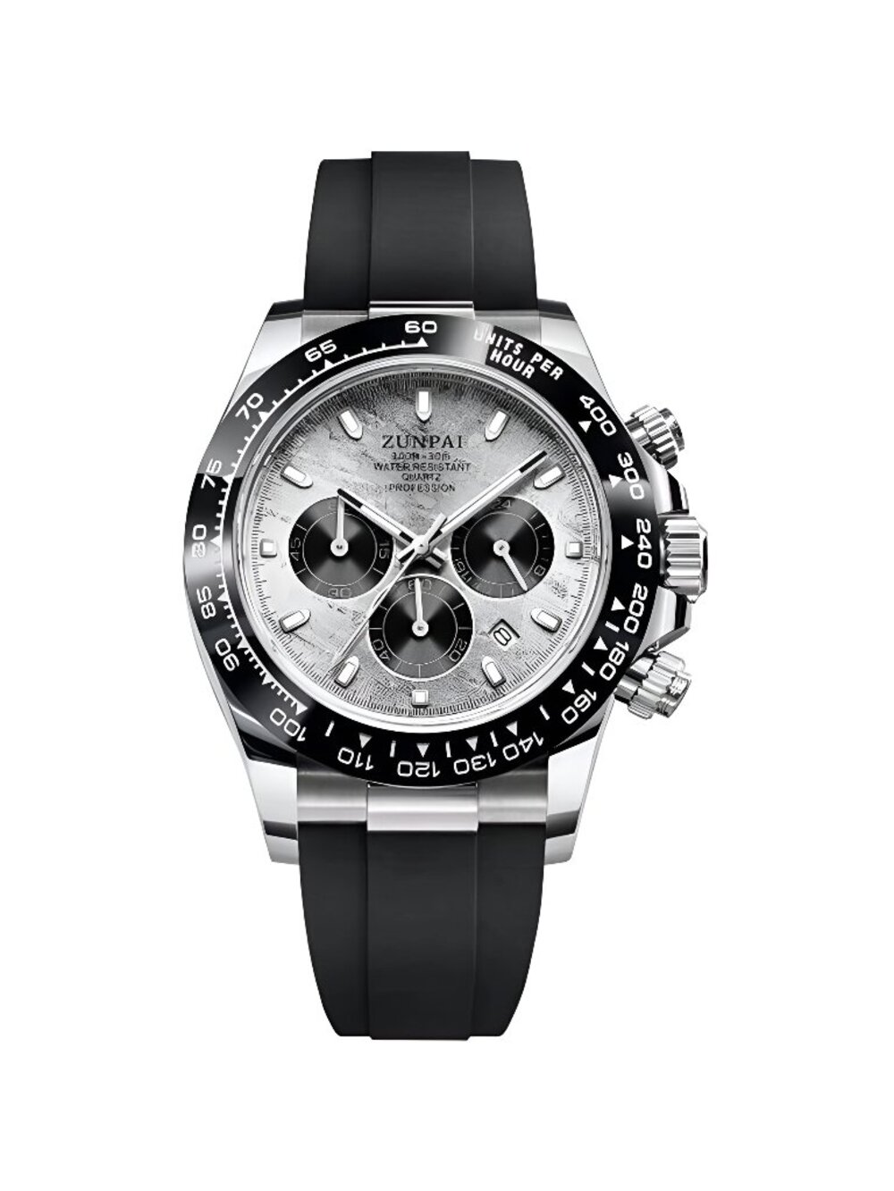 Panda Chronograph Dial Fashion Quartz Movement Wrist Watch